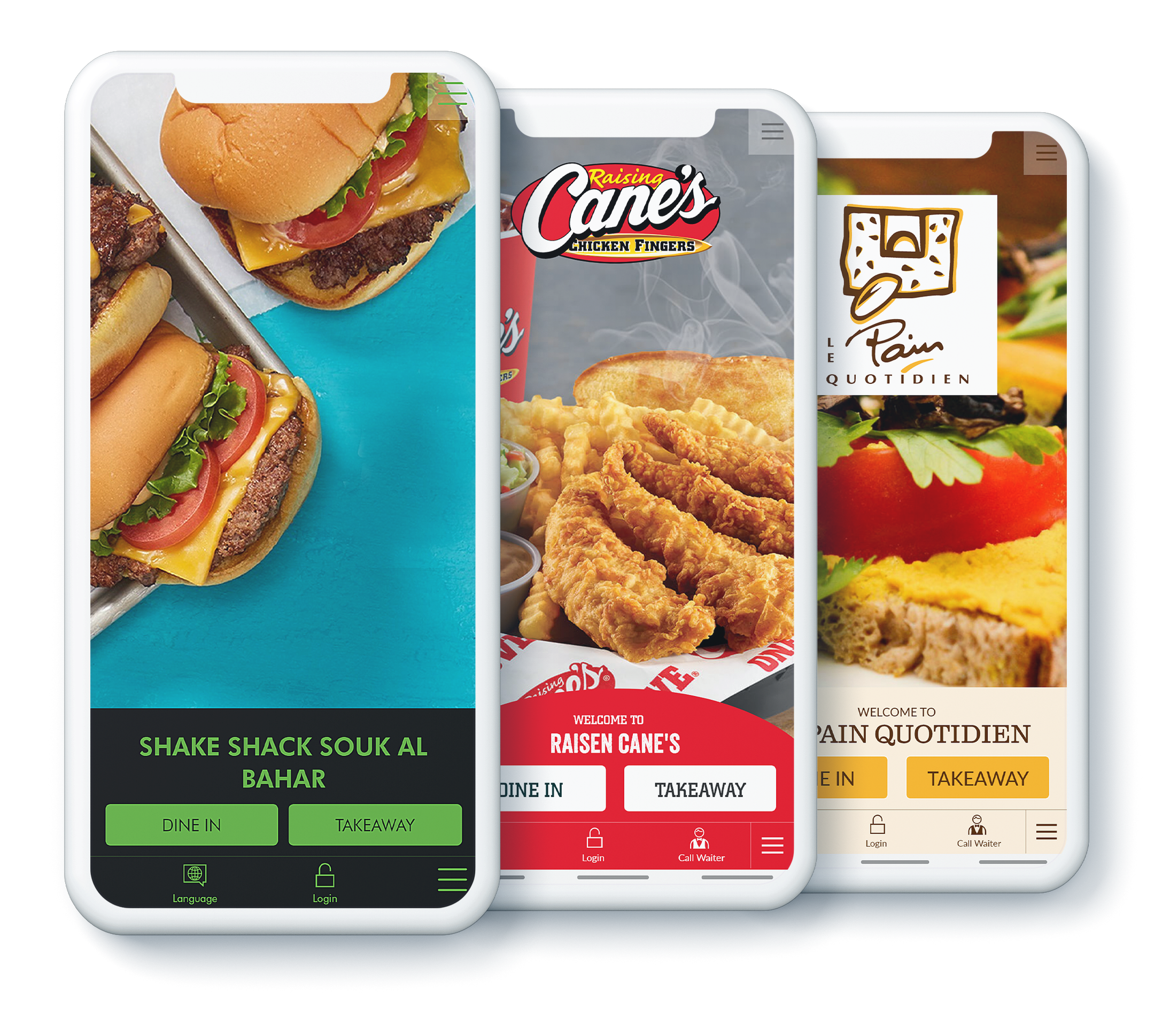 white iphones cascaded